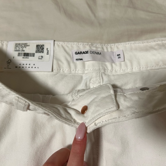 white jean shorts - Picture 3 of 4